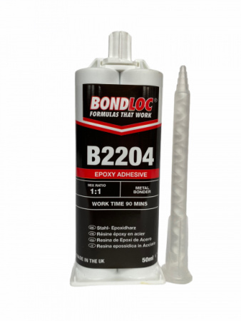 Эпоксидный 2К клей медленного отверждения, подходит для алюминиевых поверхностей (1:1) BONDLOC B2204 - Steel Epoxy